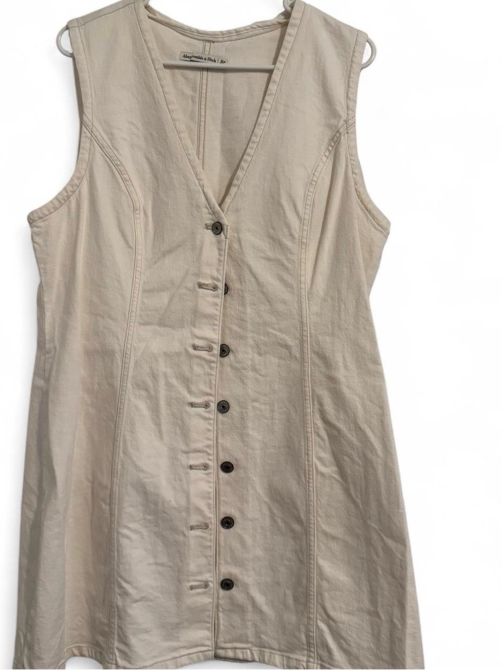 Light Beige Button denim Dress runs  small